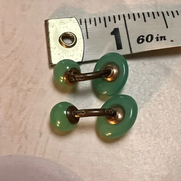 Jade vintage Cufflinks Set - Picture 4 of 5